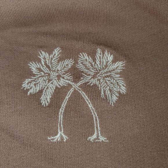 Suspicious Antwerp Brown Hoodie Palm Tree Tulum Spellout Logo Clay Small - Picture 3 of 13